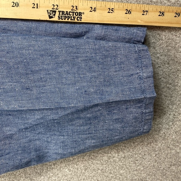 J. Jill love linen pull on pants L chambray elastic high rise Lagenlook beachy - Picture 7 of 10
